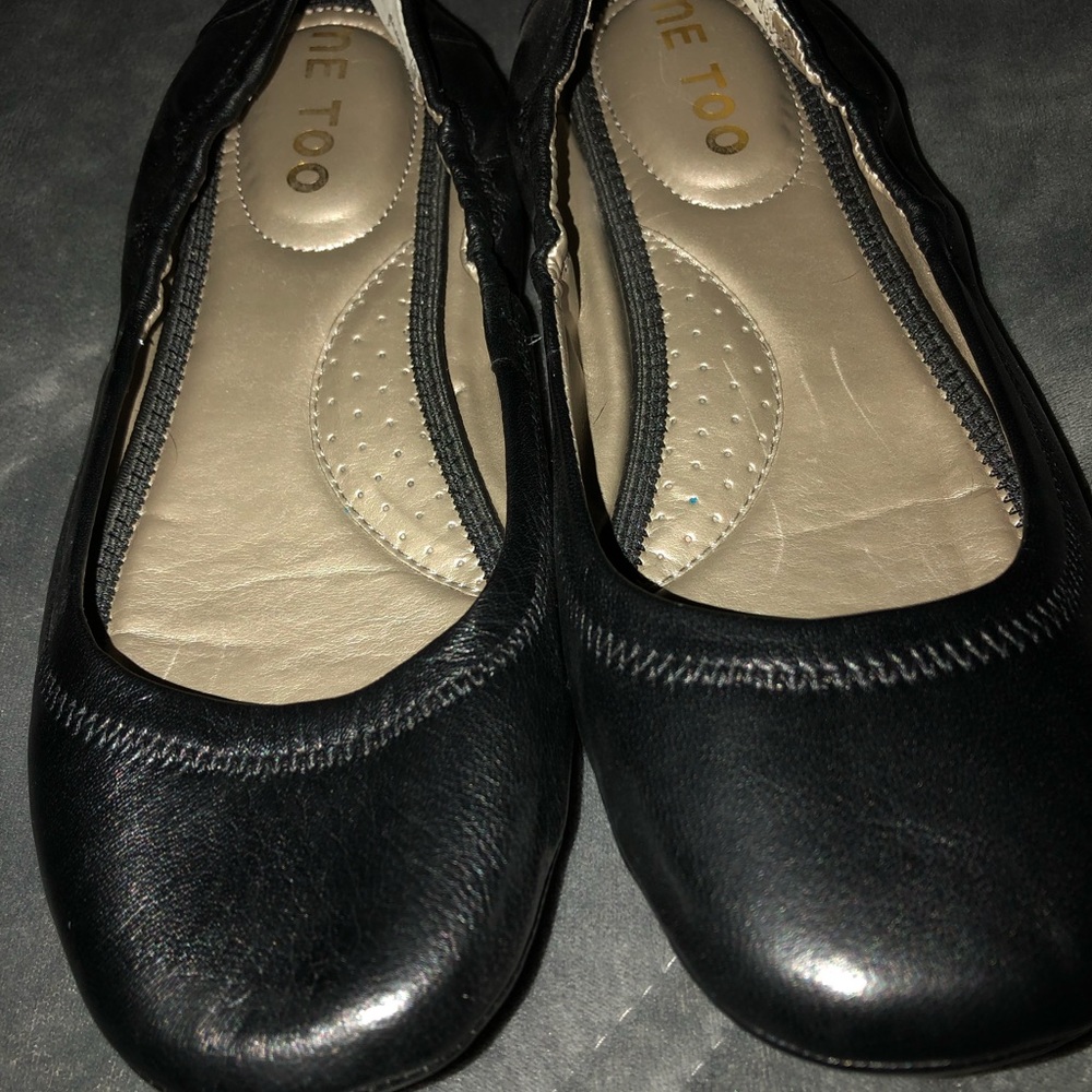 Me Too black ballet flats slip ons shoes sz 9